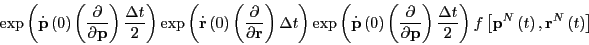 \begin{displaymath}
\exp\left(\dot{\bf p}\left(0\right)\left(\frac{\partial}{\pa...
...f\left[{\bf p}^N\left(t\right),{\bf r}^N\left(t\right)\right]
\end{displaymath}