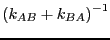 $\displaystyle \left(k_{AB} + k_{BA}\right)^{-1}$