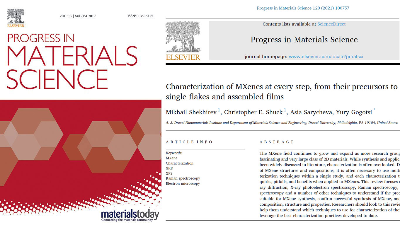 Final Version of Our review on Characterization of MXenes is Published in Progress in Materials Science
