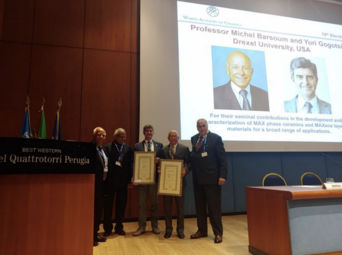 Professors Gogotsi and Barsoum Receive Award at CIMTEC