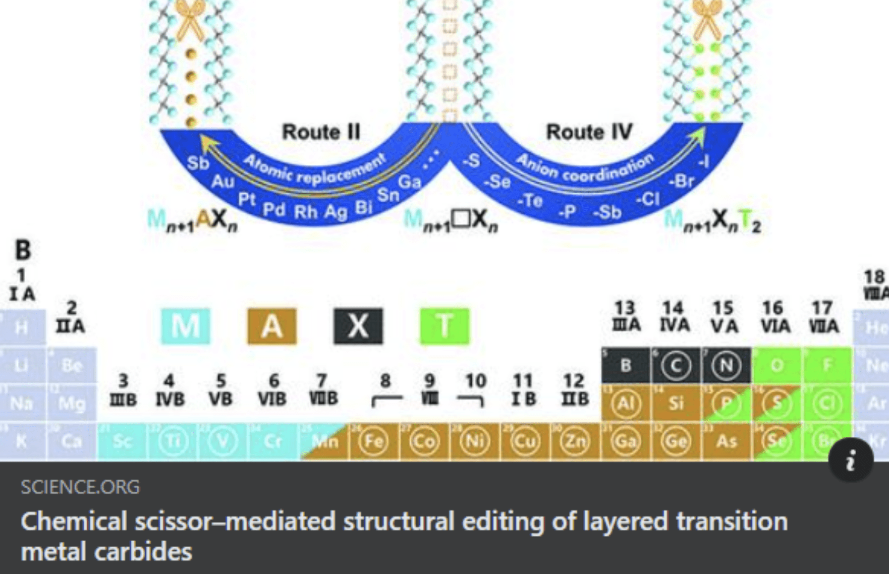 Chemical Scissor–Mediated Structural Editing of Layered Transition Metal Carbides