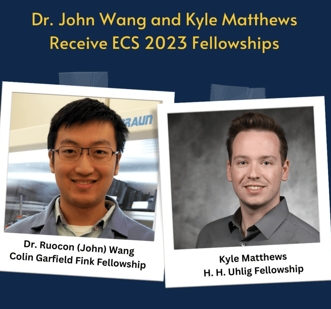 Wang and Matthews Receive ECS Summer Fellowships